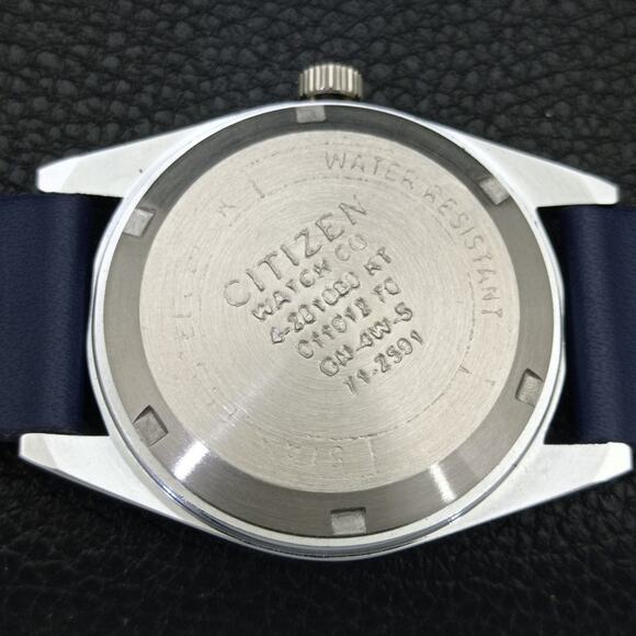 Vintage 1970 Citizen Automatic Mens Silver Watch W/daydate & Blue accents - Picture 8 of 10